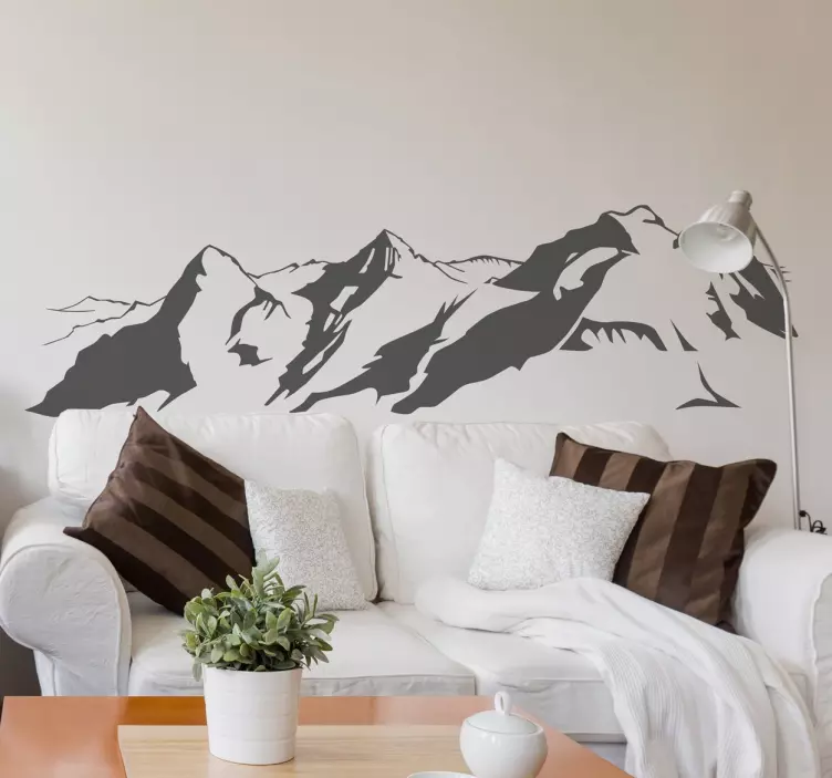 Swiss Alps Silhouette Decorative Wall Sticker - TenStickers