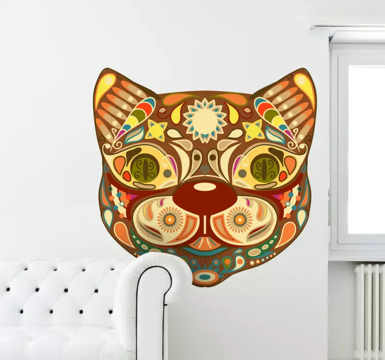 The Colourful Cat Decal - TenStickers
