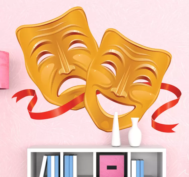 Theatre Masks Decorative Decal - TenStickers