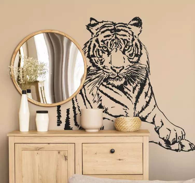 Silhouette Tiger Wall Sticker - TenStickers