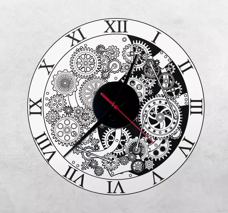 Timepiece Gear Motif clock wall sticker - TenStickers