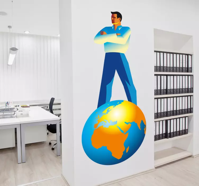 Top of The World Man Wall Sticker - TenStickers