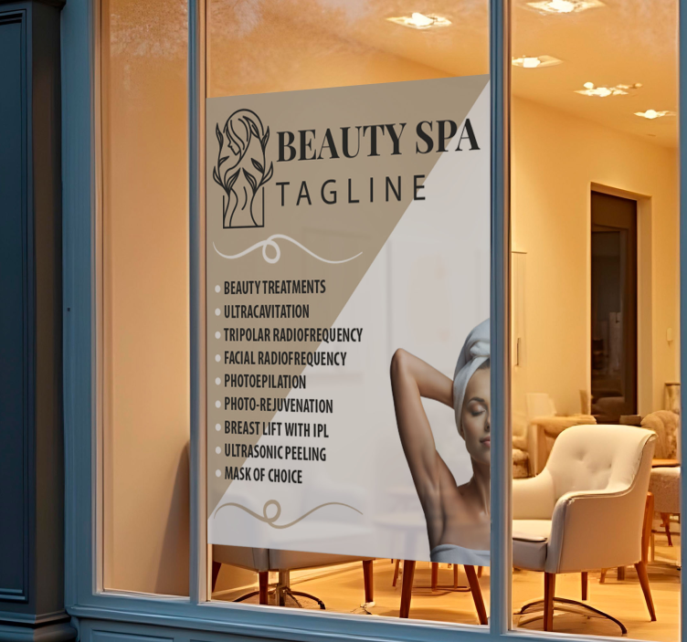 Translucent beauty salons services shop window sticker - TenStickers