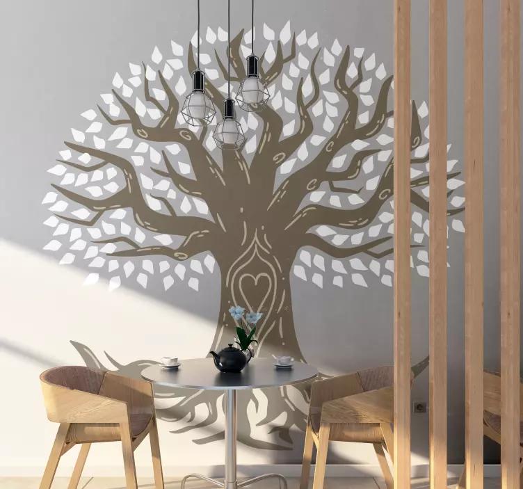 Tree wall sticker heart emblem tree - TenStickers