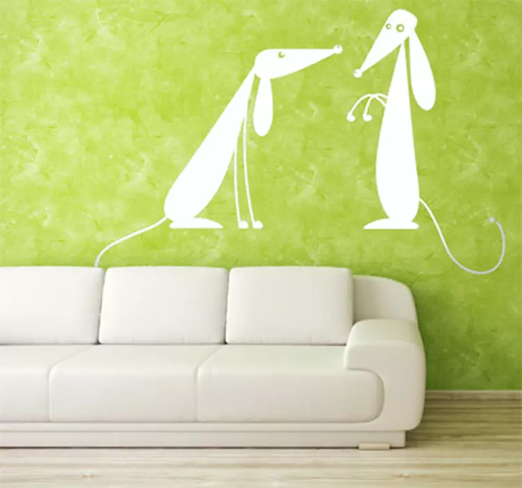 Two Dogs Wall Sticker - TenStickers