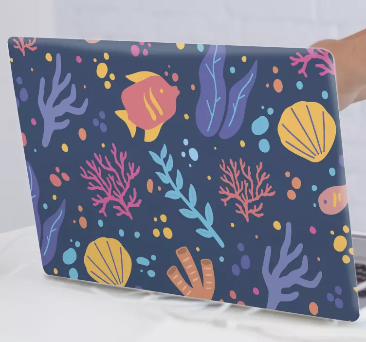 Undersea coral laptop sticker - TenStickers