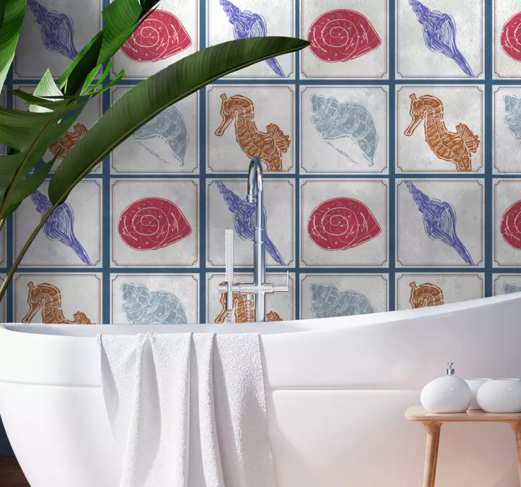 Undersea tiles tile vinyl sticker - TenStickers