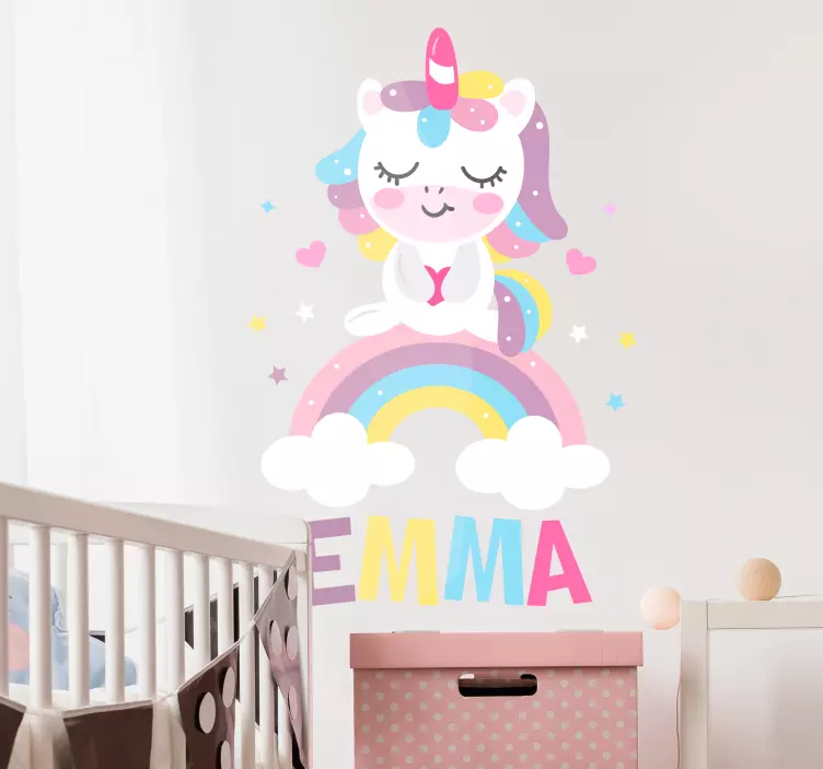 Unicorn Customisable Wall Decal - TenStickers