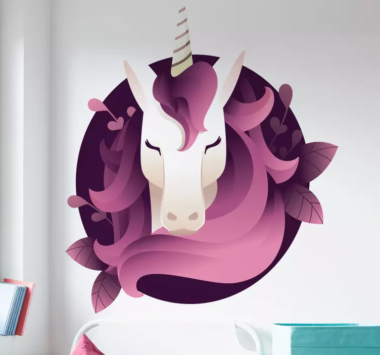 Unicorn Head Silhouette wall stickers for kid - TenStickers