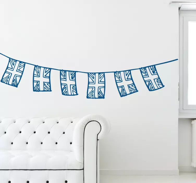 Union Jack Bunting Sticker - TenStickers