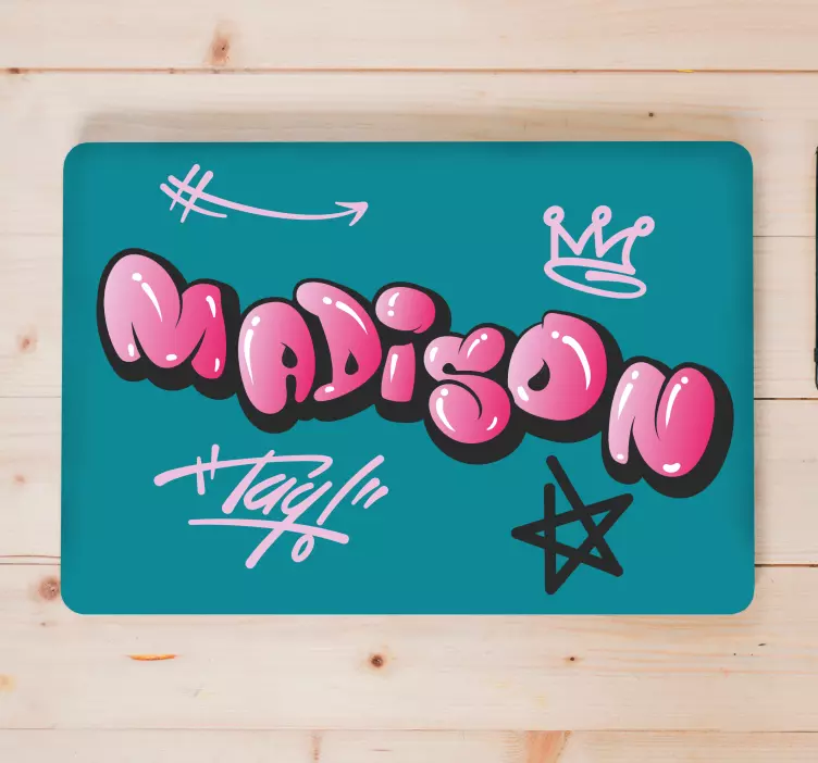 Unique graffiti name laptop skin - TenStickers