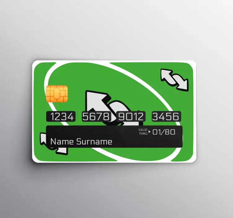 UNO green card game credit card sticker - TenStickers