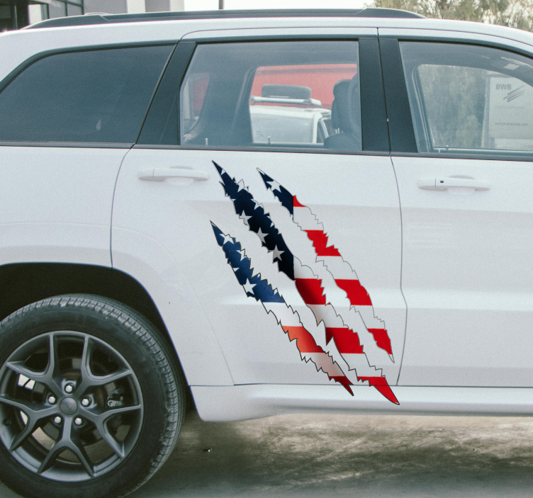 USA flag scratch car sticker - TenStickers