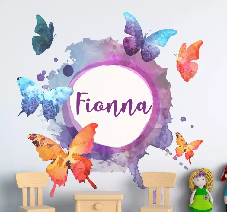 Vibrant butterfly composition wall stickers for kid - TenStickers