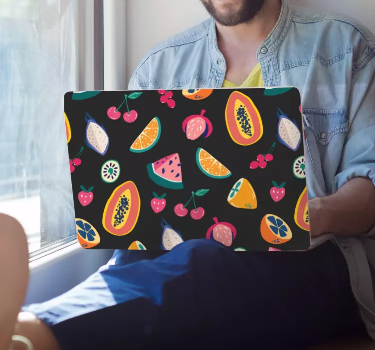 Vibrant Fruit Motifs laptop skin - TenStickers