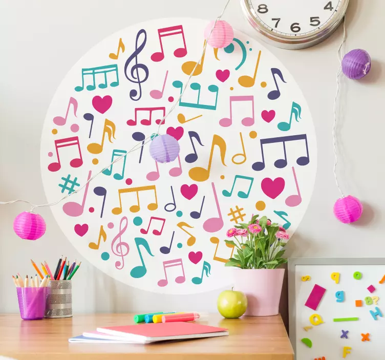 Vibrant Music Notes music wall sticker - TenStickers