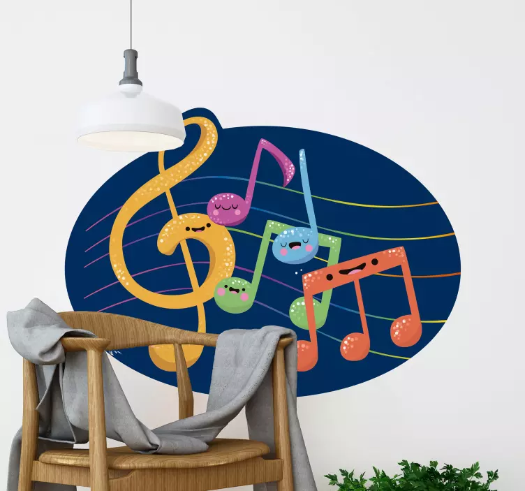 Vibrant Musical Symbols music wall sticker - TenStickers