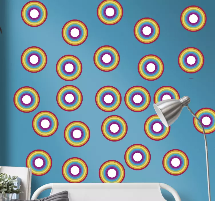 Vibrant Round Motifs geometric wall sticker - TenStickers