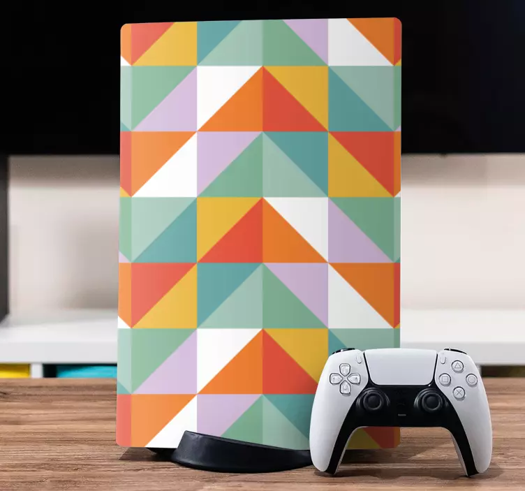 Vibrant Triangular Pattern PS5 skin - TenStickers