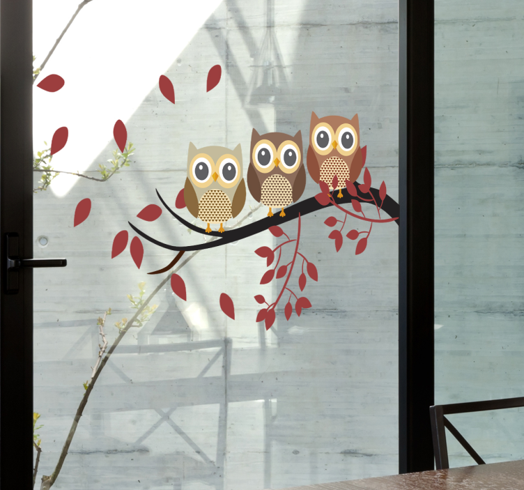Vinilo ventana buhos window sticker - TenStickers