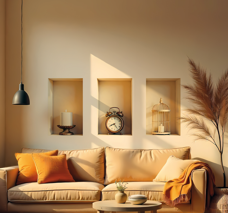 Vintage elements in a frame visual effects wall sticker - TenStickers