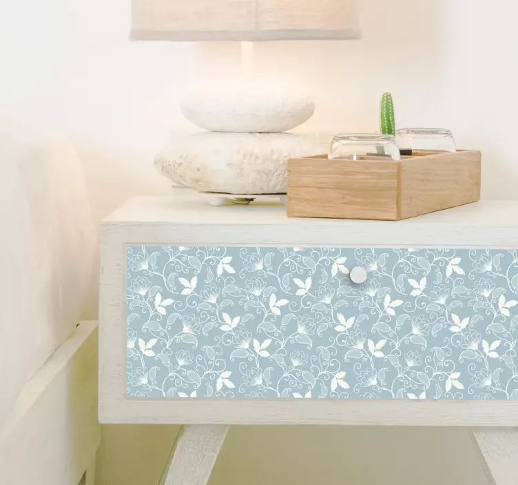 Vintage flower pattern furniture sticker - TenStickers