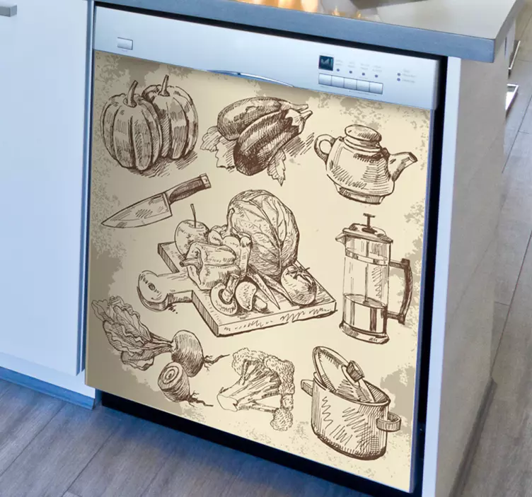 Vintage Food Illustration Decal - TenStickers