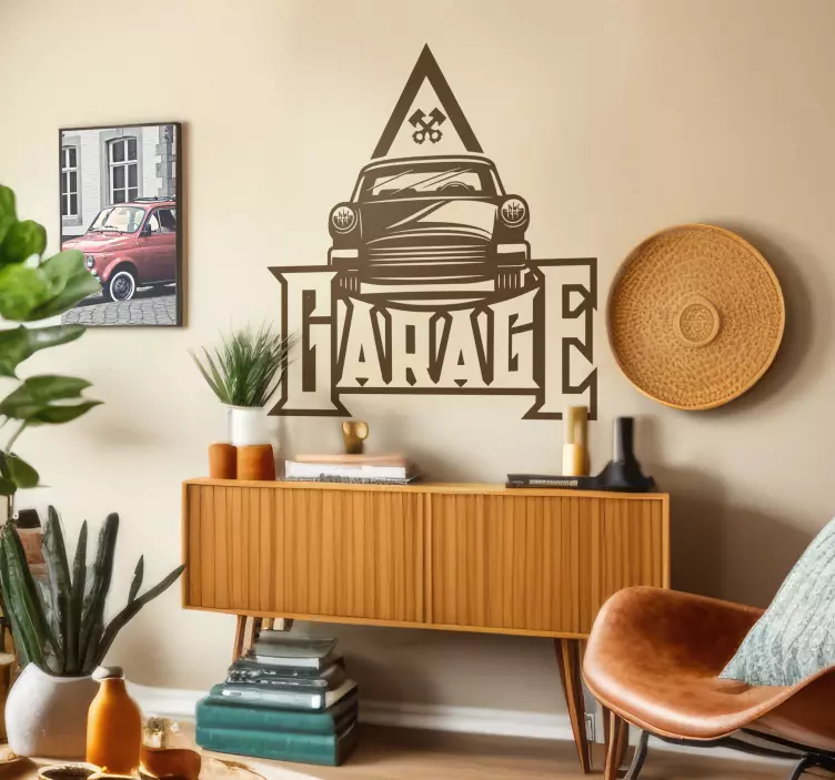 Vintage garage car sticker - TenStickers