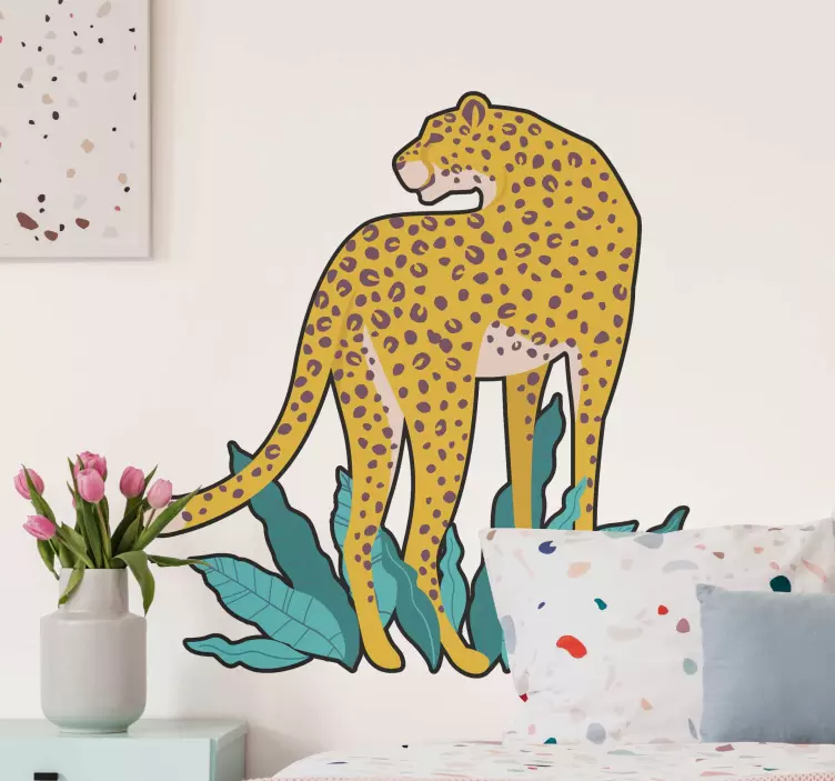 Vintage leopard vinyl stickers - TenStickers