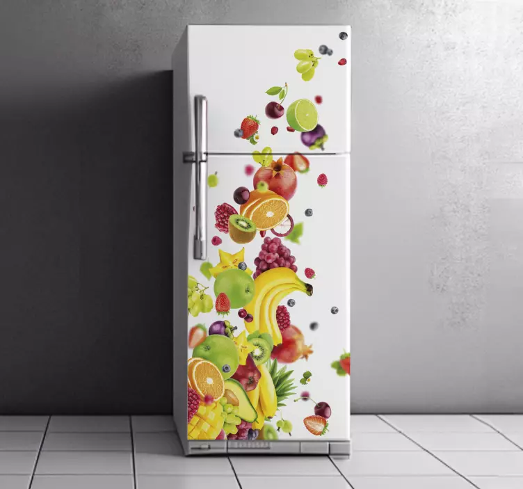 Fruits splash fridge sticker - TenStickers