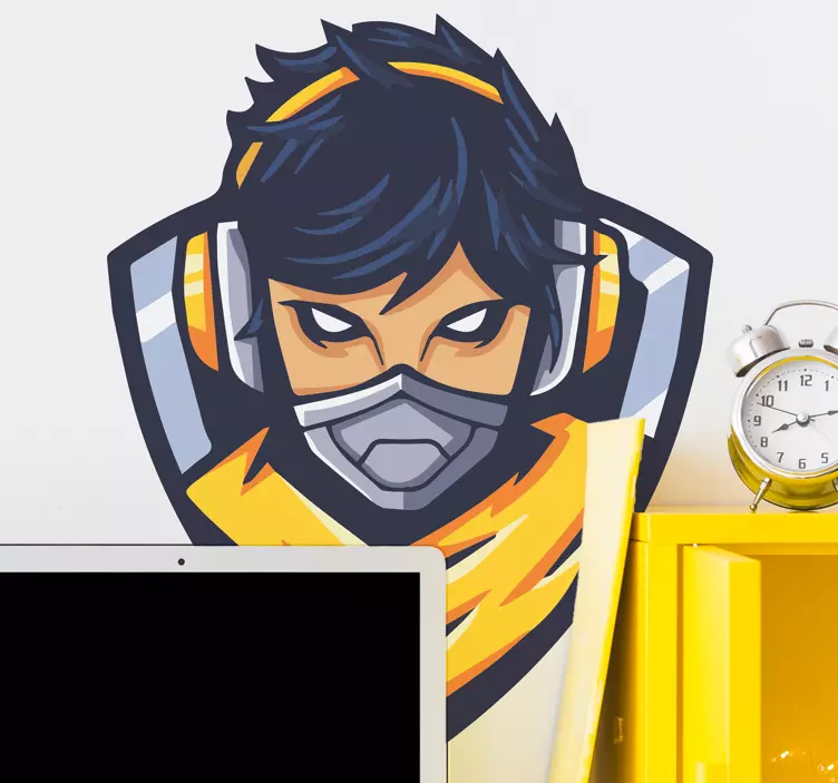Wall sticker heroic gaming character - TenStickers