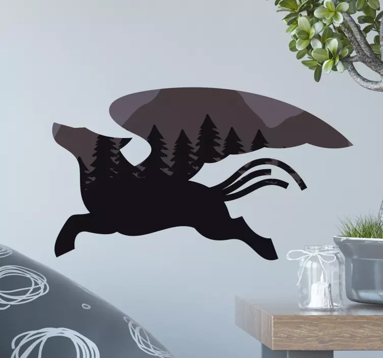 Wall sticker running dog silhouette - TenStickers