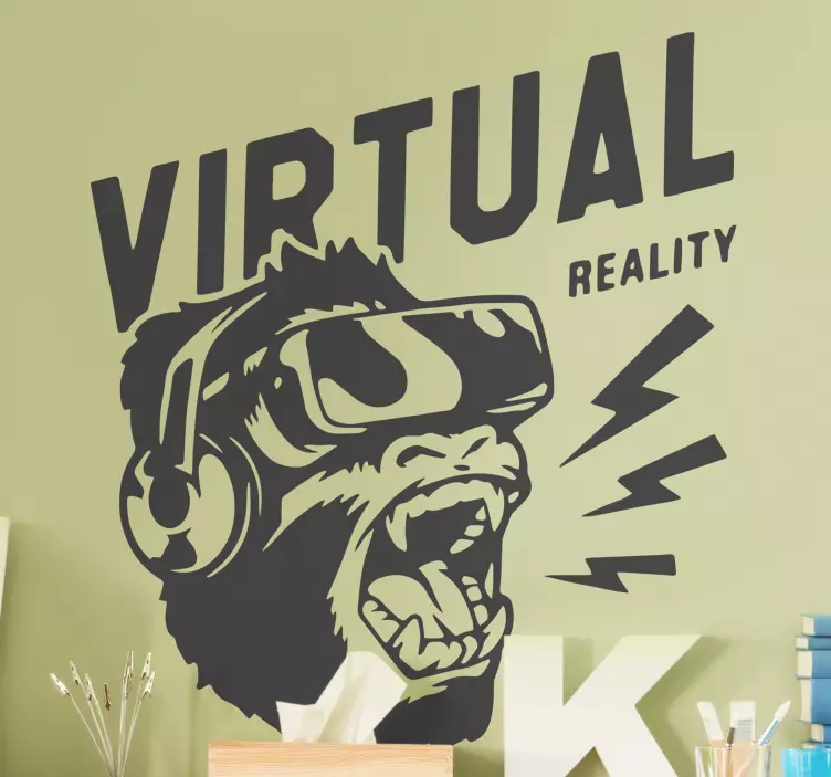 Wall sticker virtual reality monkey - TenStickers
