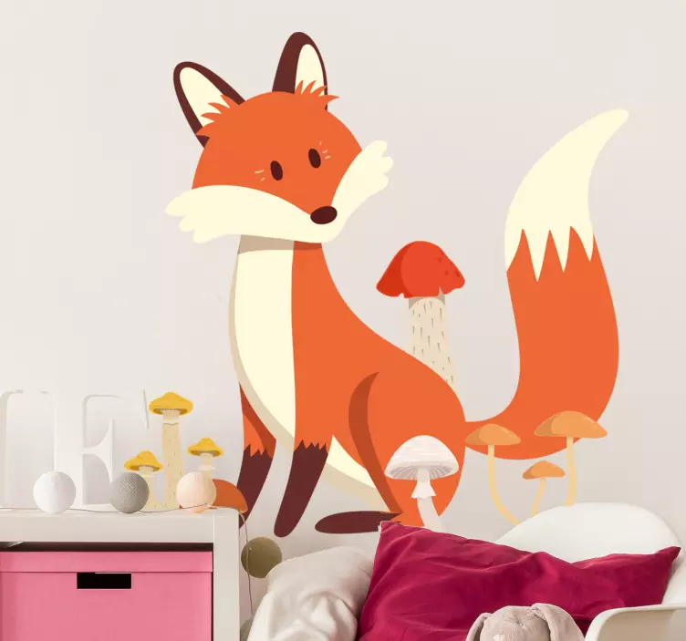 Wall sticker whimsical fox art - TenStickers