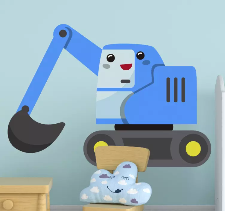 Wall stickers for kid cheerful excavator design - TenStickers