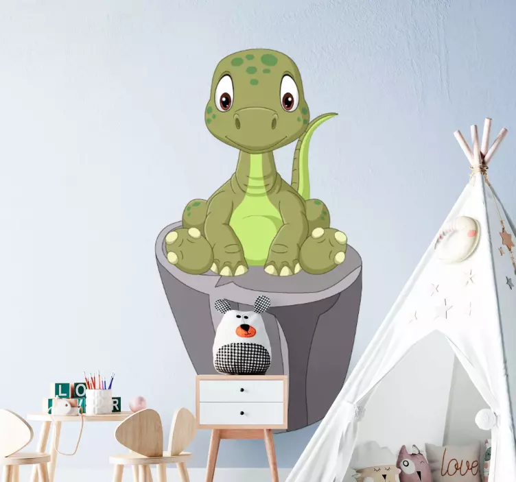 Wall stickers for kid cute dinosaur sitting - TenStickers