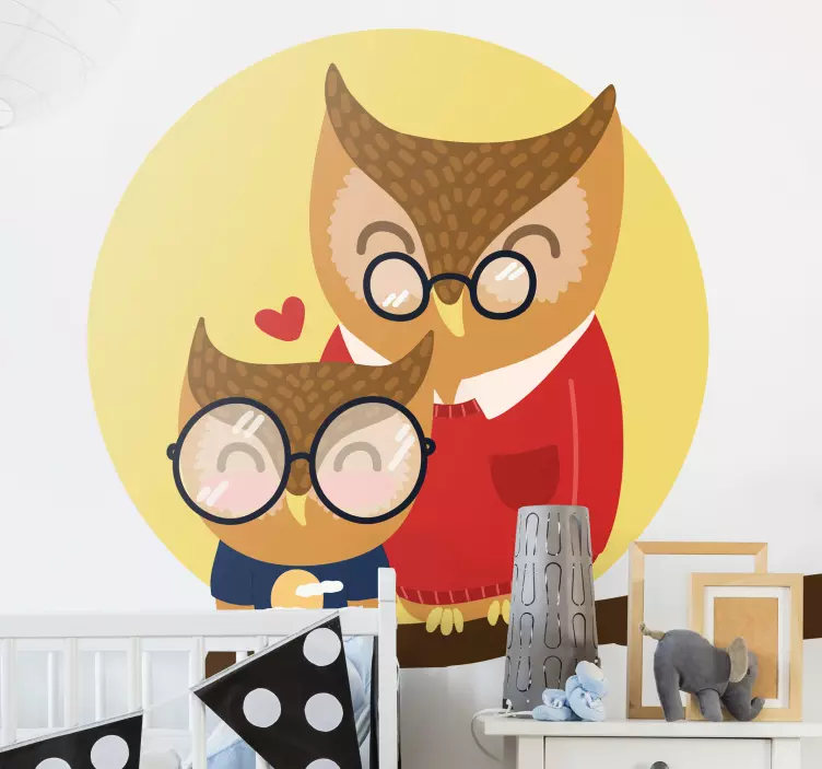 Wall stickers for kid owl family portrait - TenStickers