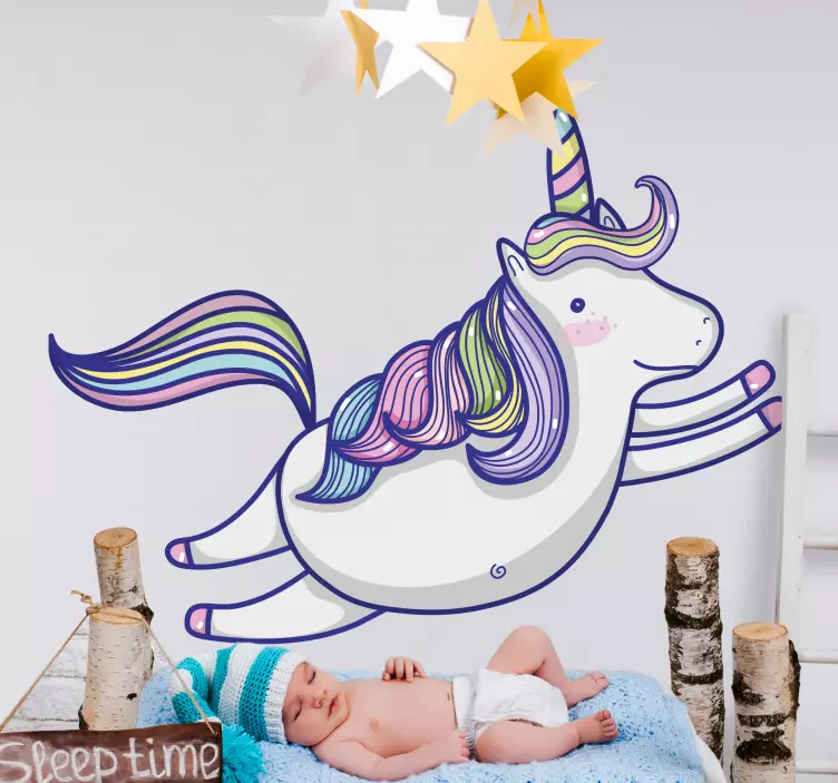 Wall stickers for kid playful unicorn illustration - TenStickers