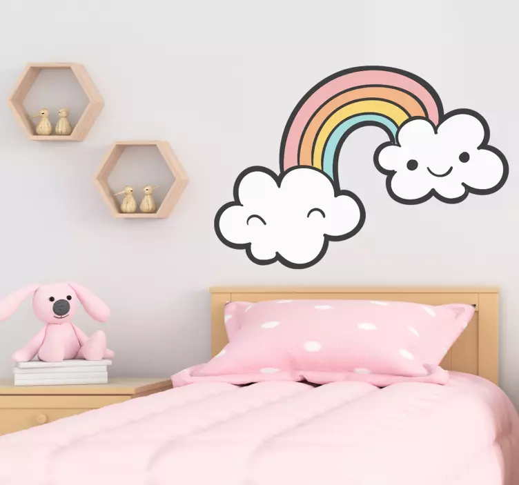 Wall stickers for kid rainbow cloud smiles - TenStickers