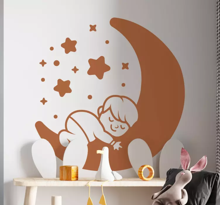 Wall stickers for kid sleeping child moon - TenStickers