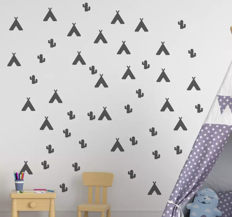 Wall stickers for kid tent and cactus design - TenStickers