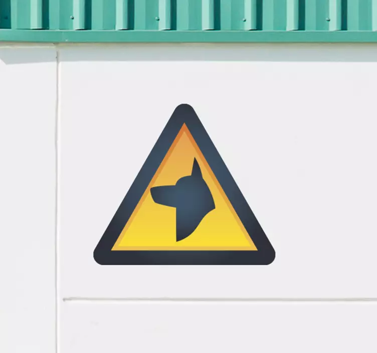 Warning Dog Sign wall sticker - TenStickers