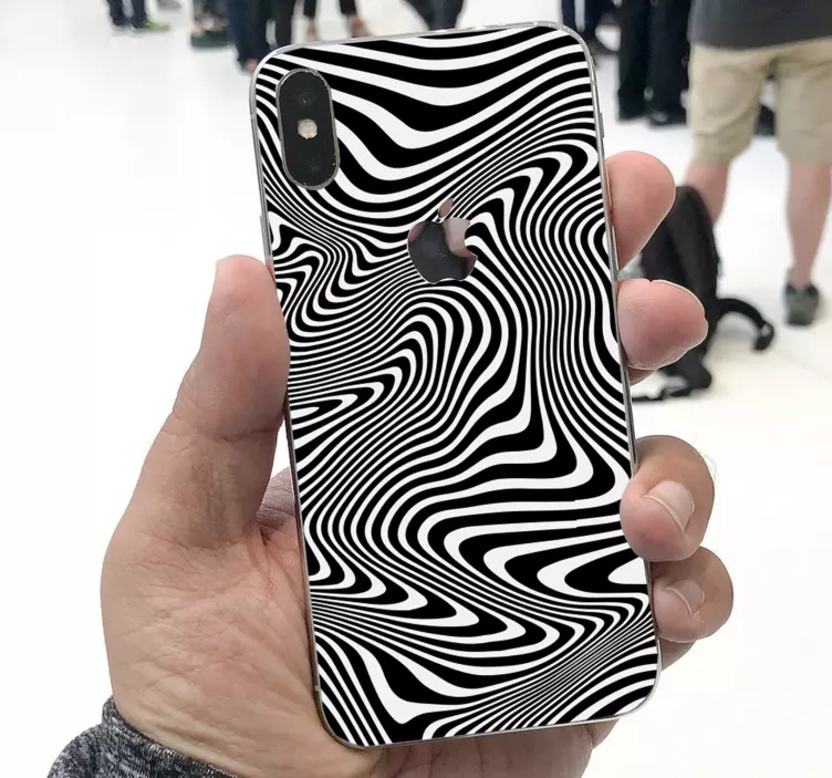 Wavy Pattern iPhone sticker - TenStickers