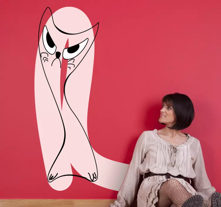 Whimsical Cat Silhouette wall sticker - TenStickers