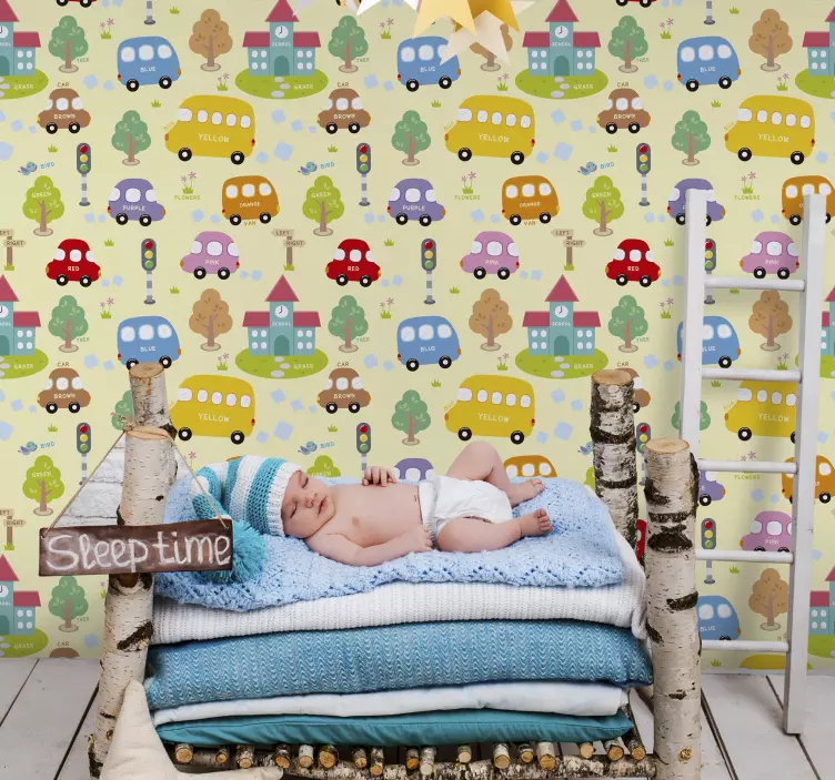 Whimsical Vehicle Pattern wall stickers for kid - TenStickers