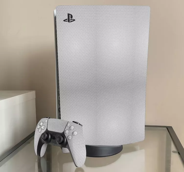 White carbon skin PS5 sticker - TenStickers