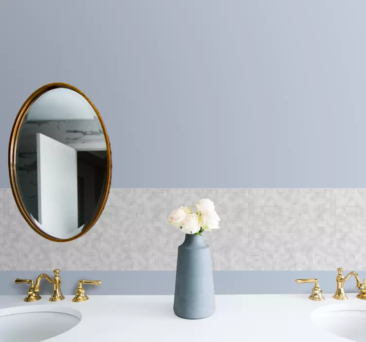 White grey tile mosaic tile vinyl sticker - TenStickers