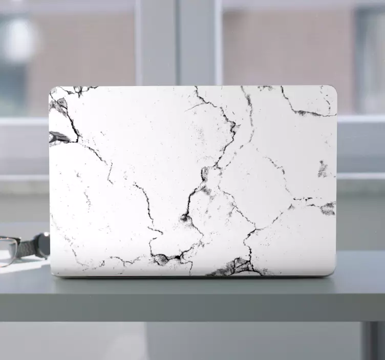 White marble texture laptop skin - TenStickers