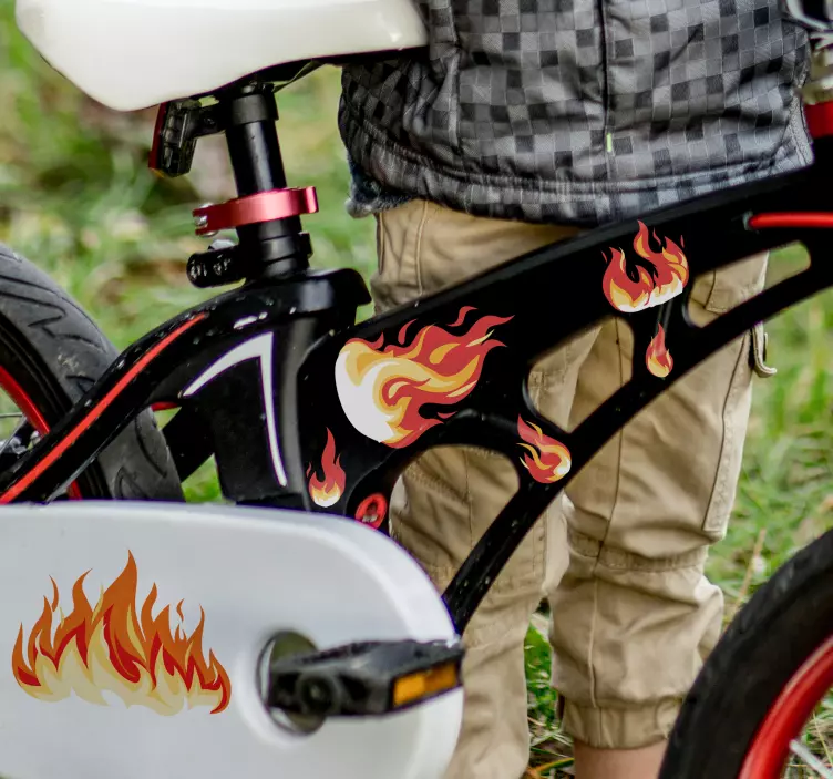Wild fire illustration image bike  decal - TenStickers