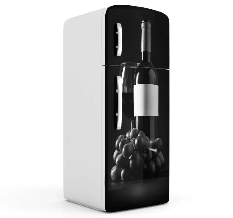 Wine Bottle Fridge Sticker - TenStickers